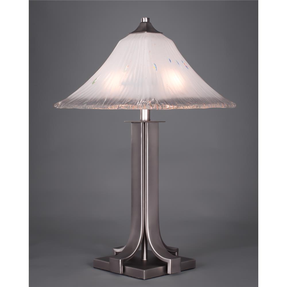 Toltec 577-GP-651 Apollo Table Lamp Shown In Graphite Finish With Square Frosted Crystal Glass
